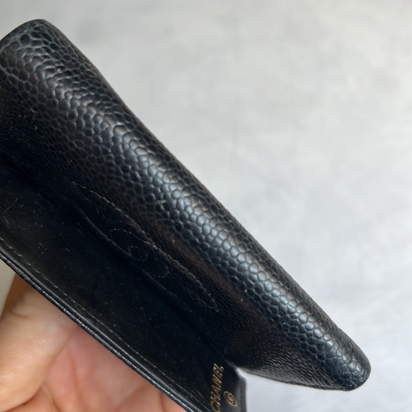 Auth. CHANEL Black Caviar Leather Six Key Holder Case Mini Wallet Case VTG - Picture 13 of 16